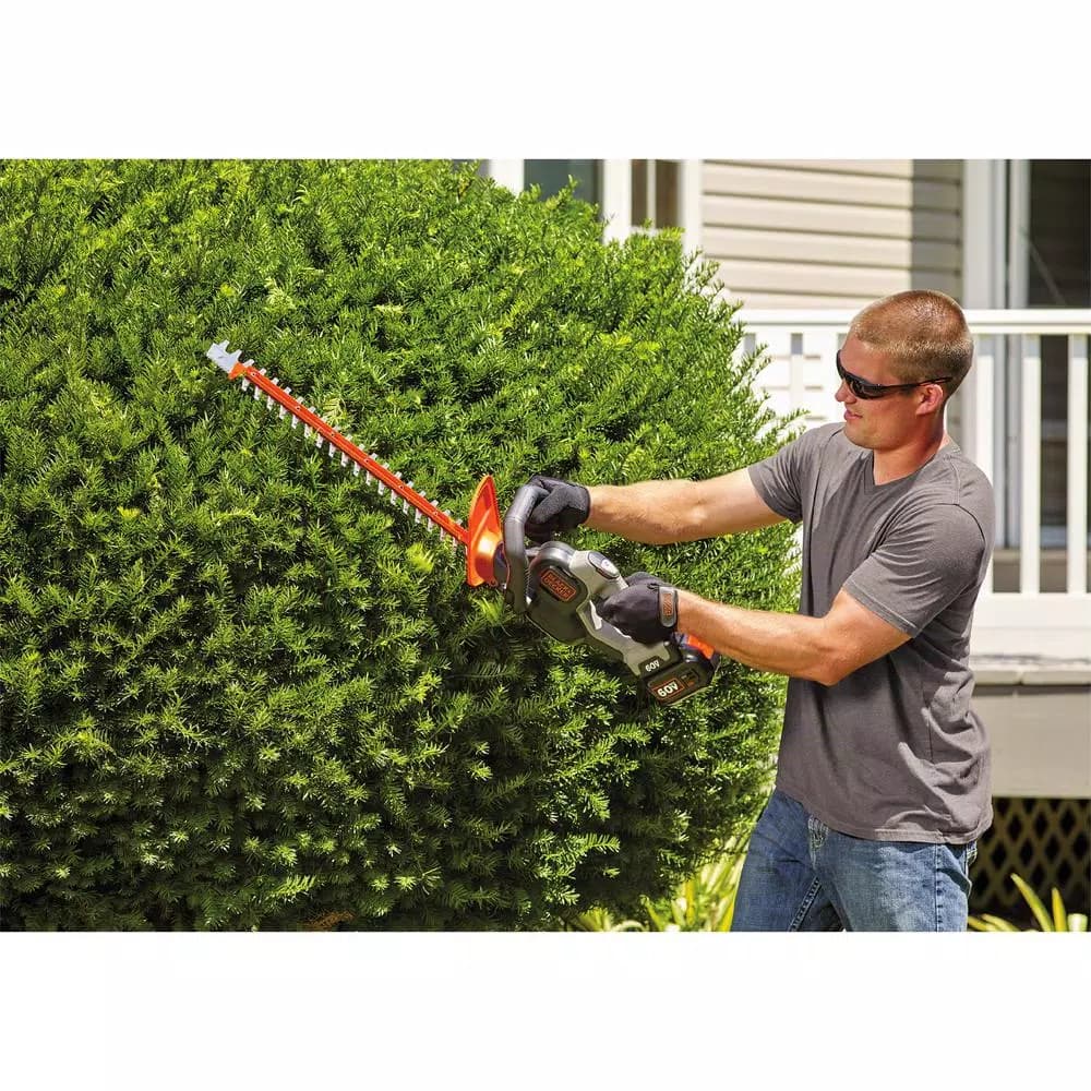 BLACK+DECKER 60V MAX Lithium-Ion Cordless POWERCUT 24 in. Hedge Trimmer with 1.5 Ah Battery and Charger