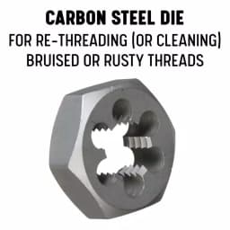 Drill America 2-5/8 in.-16 Carbon Steel Hex Re-Threading Die thumbnail 2