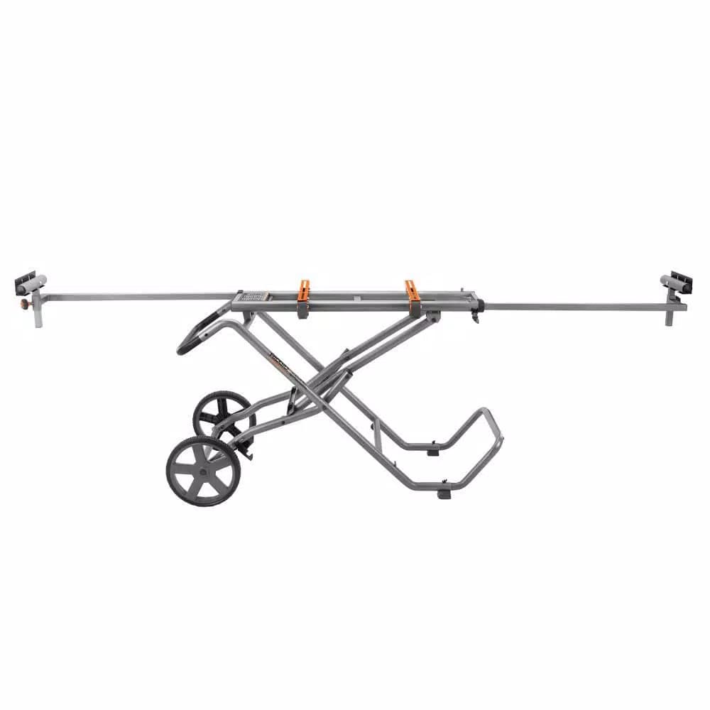 RIDGID Universal Mobile Miter Saw Stand with Mounting Braces and Large Wheels