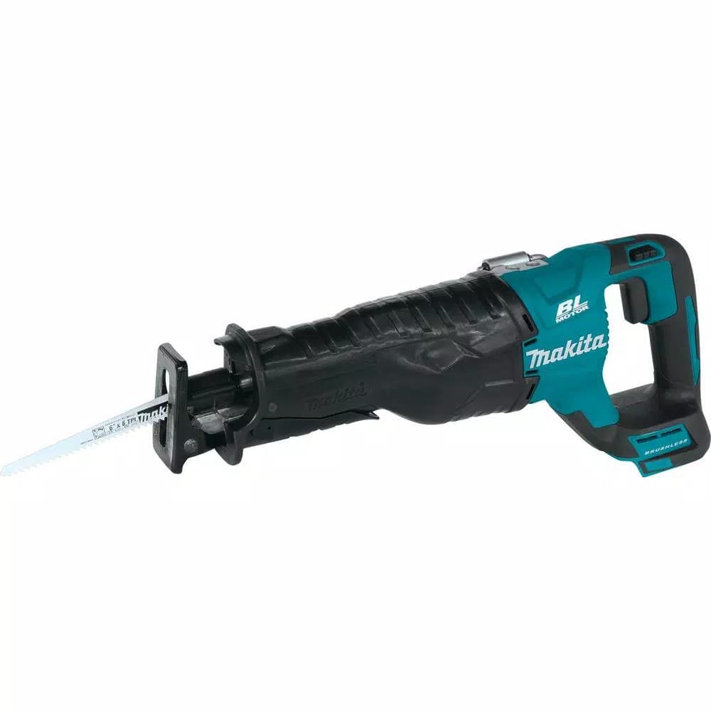 Makita 18V LXT Brushless Cordless Tool Combo Kit: Impact Driver, Hammer Drill, Reciprocating Saw & Battery Starter Pack