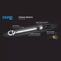 Capri Tools Diamond Series 1/2 in. Drive Ergonomic Torque Wrench, 30-250 ft. lbs. thumbnail 2