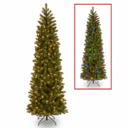 National Tree Company 9 ft. Downswept Douglas Pencil Slim Artificial Christmas Tree with 500 Dual Color LED Lights thumbnail 1