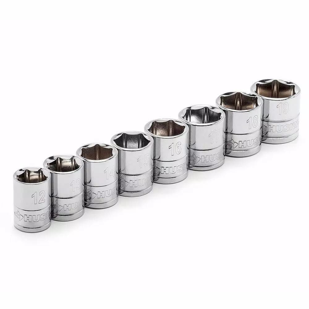 Husky 18-Piece 3/8 in. Drive Ratchet and SAE/Metric Socket Set
