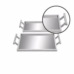 CosmoLiving by Cosmopolitan Modern Reflections Silver Mirrored Decorative Iron Tray Set, Set of 2 thumbnail 3