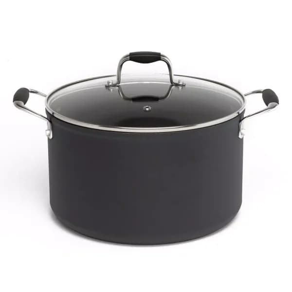 Ecolution Symphony 8 qt. Aluminum Nonstick Stock Pot with Glass Lid, Slate
