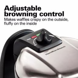 Hamilton Beach Flip Belgian Waffle Maker, Stainless Steel, 800W thumbnail 6