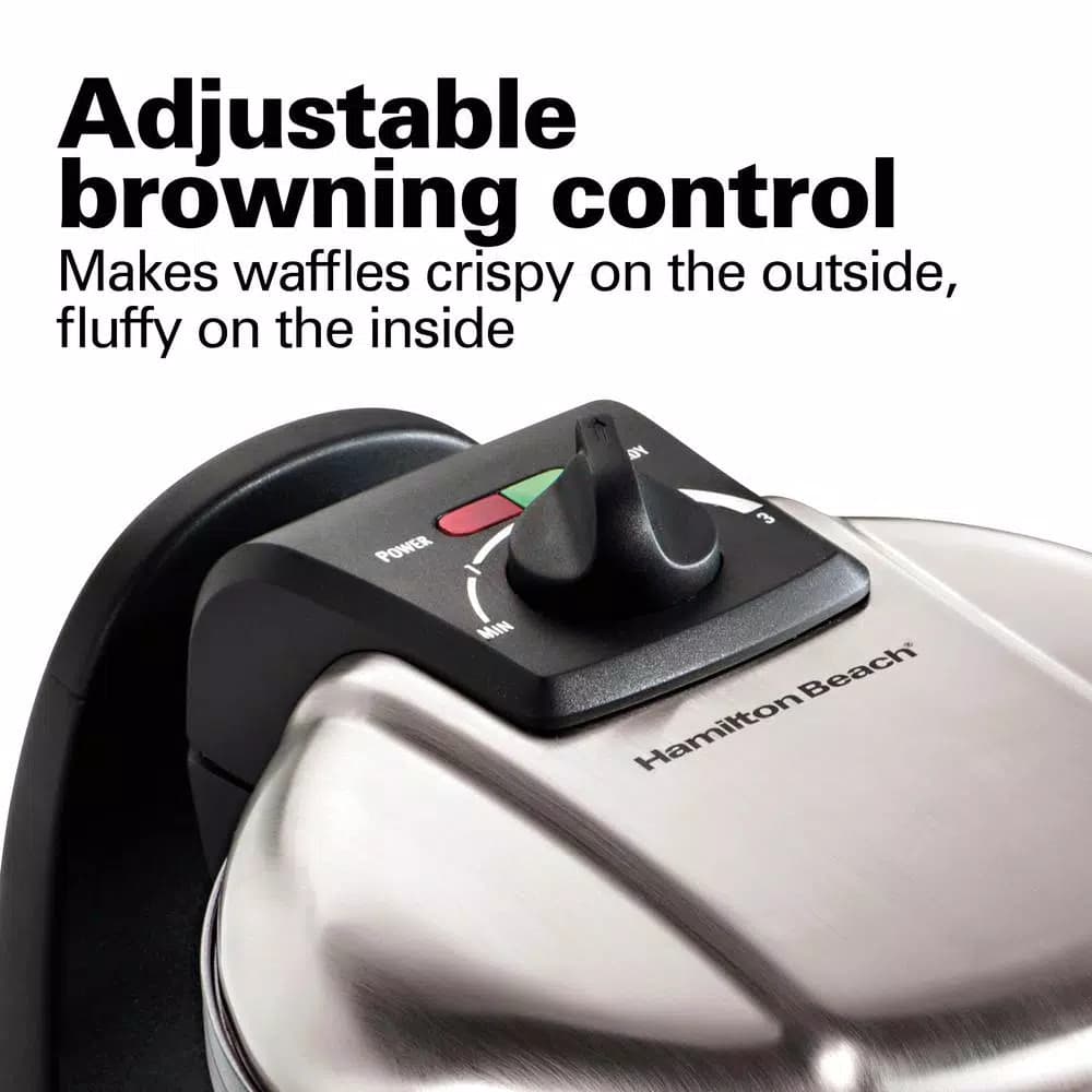 Hamilton Beach Flip Belgian Waffle Maker, Stainless Steel, 800W