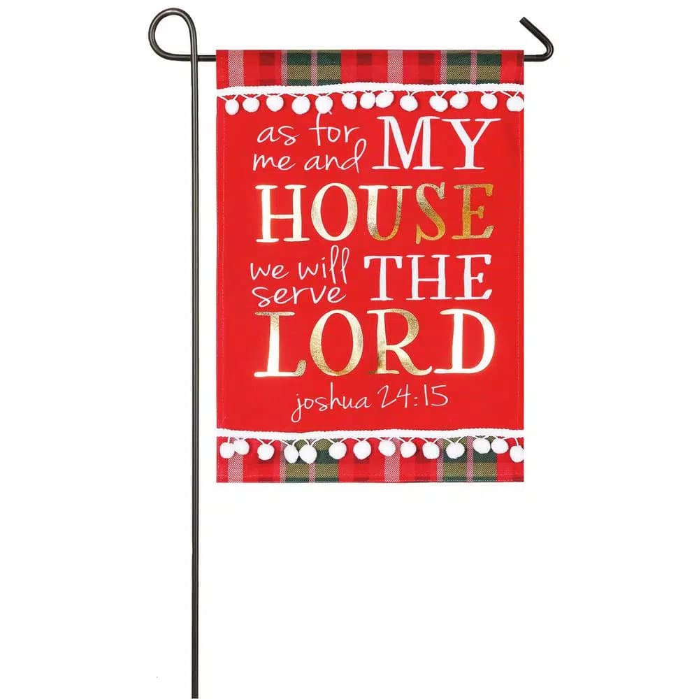 Evergreen Serve the Lord Religious Garden Linen Flag, 18 x 12.5 in.