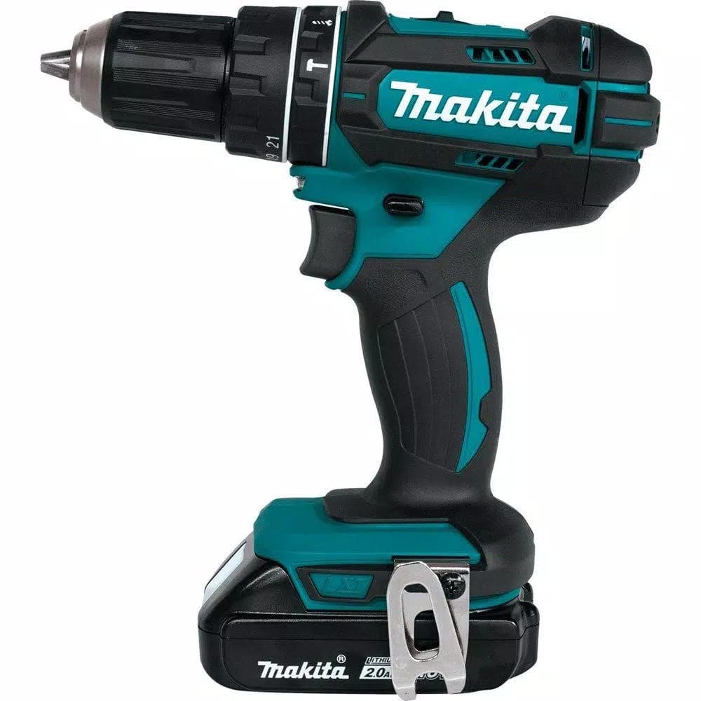 Makita 18V LXT Cordless 1/2 in. Compact Hammer Driver Drill Kit with Two 2.0 Ah Batteries, Charger, and Case