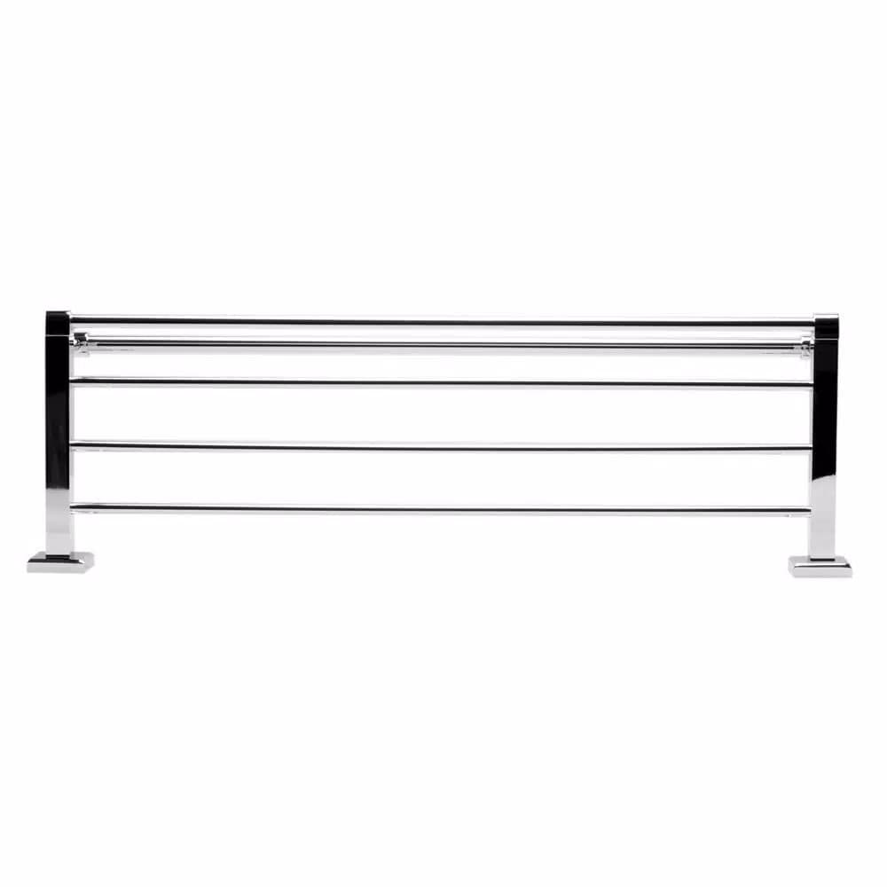 ALFI BRAND 23.63 in. Modern Wall Mount Towel Rack and Shelf, Polished Chrome