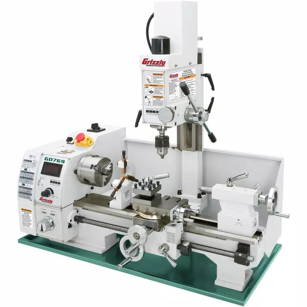 Grizzly Industrial 8 in. x 16 in. Variable-Speed Lathe with Milling Head Combination Unit