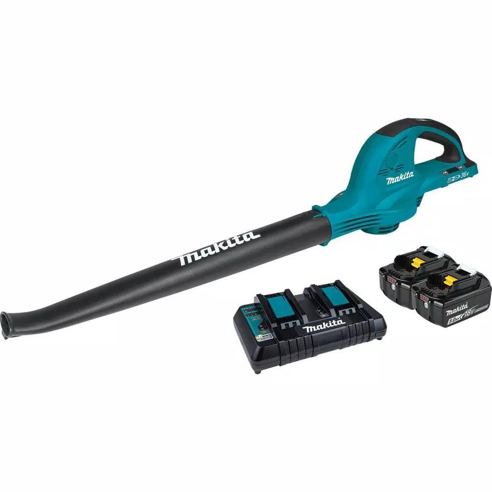 Makita 36V (18V x2) LXT Lithium-Ion Cordless Blower Kit with (2) 5.0Ah Batteries and Dual Port Charger
