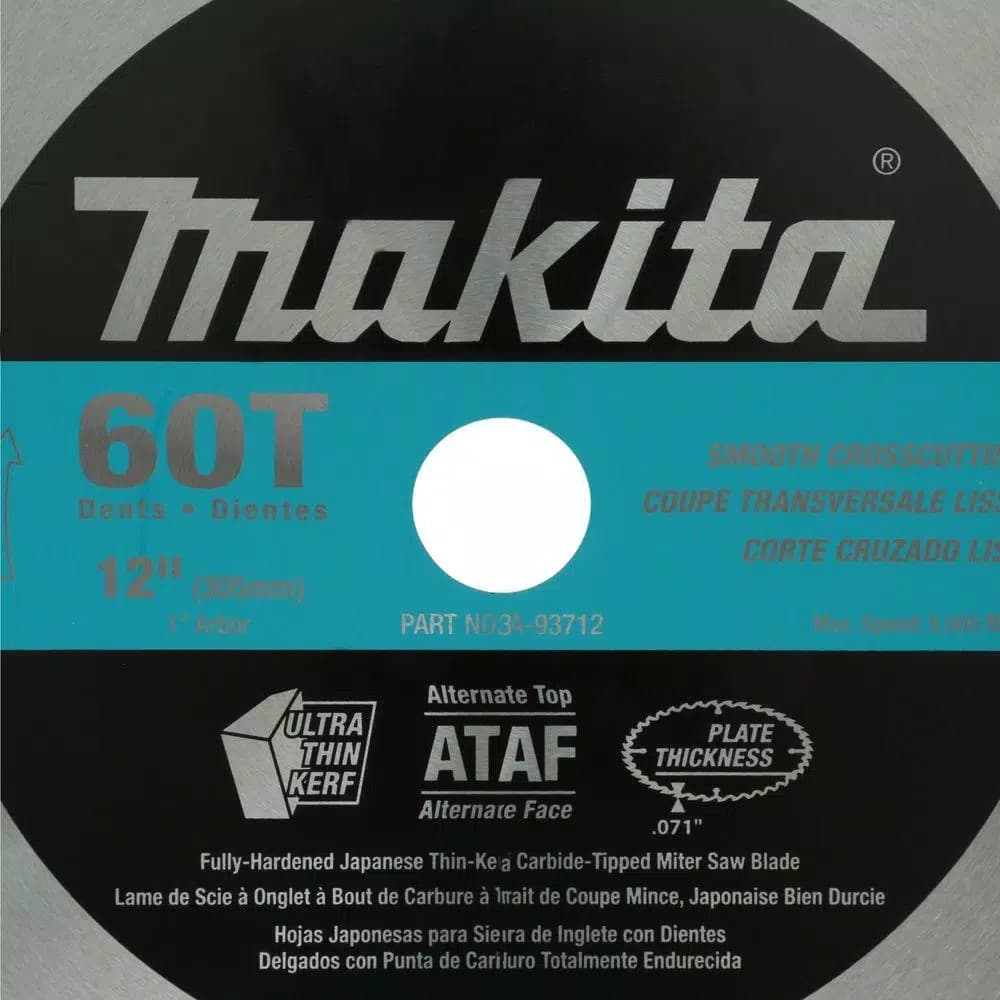 Makita 12 in. 60-Teeth Micro-Polished Miter Saw Blade for Wood