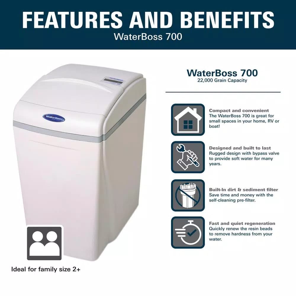 Waterboss 22,000-Grain Water Softener System with Sediment Filter
