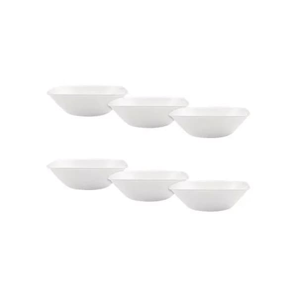 Corelle Square Pure White 22 oz. Glass Bowl Set, 6-Piece