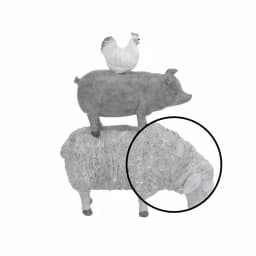 LITTON LANE 3-Stacked Barn Animals Polystone Sculpture - Farmhouse Sheep, Pig, and Chicken Statuary thumbnail 3