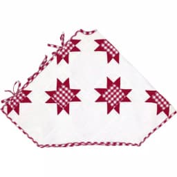 VHC Brands Emmie 60 in. Red Patchwork Christmas Tree Skirt - Hand-Quilted Cotton Farmhouse Decor thumbnail 3