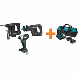Makita 18V LXT Sub-Compact Brushless Tool Combo Kit: Impact Driver, Rotary Hammer, Reciprocating Saw & Battery Pack thumbnail 1