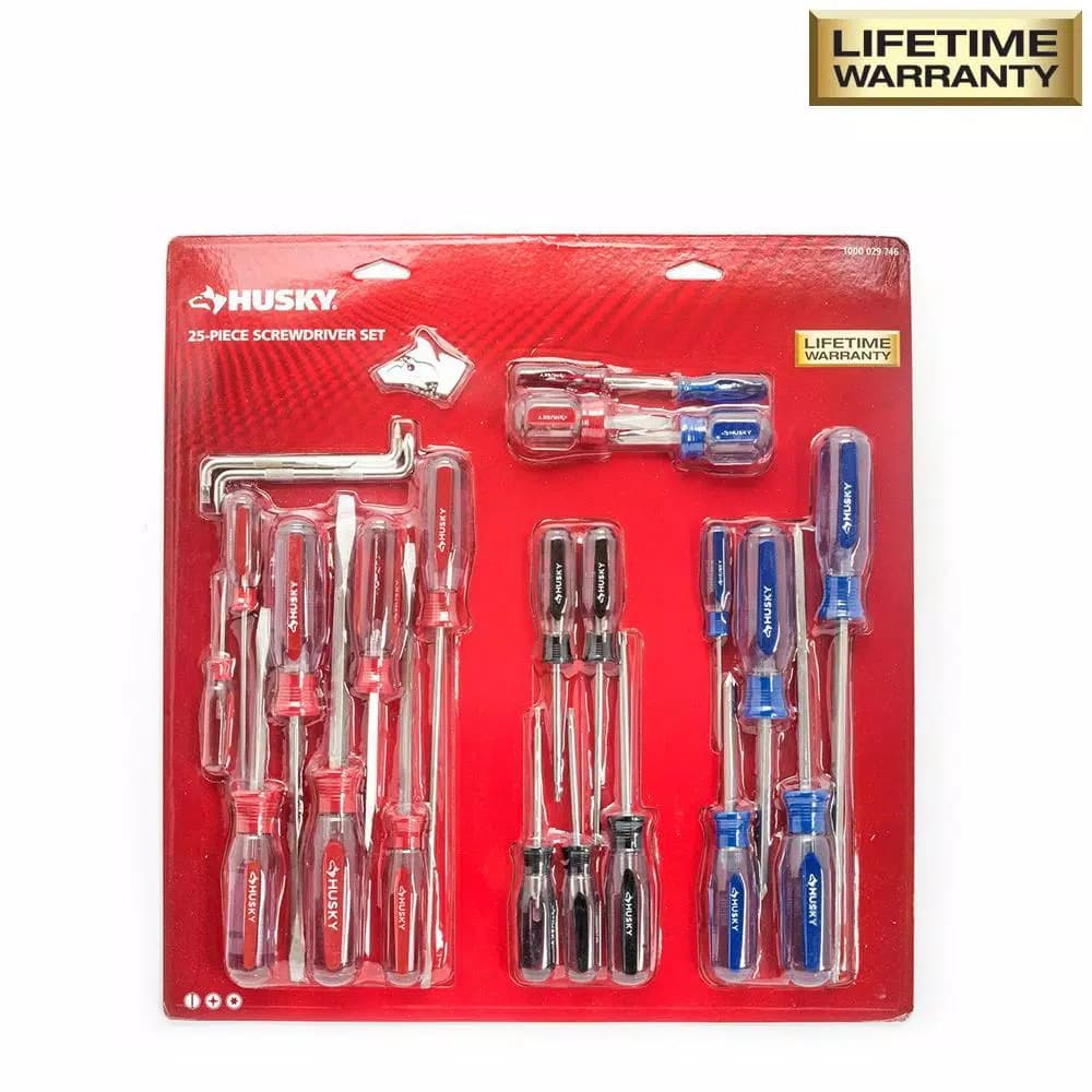 Husky 25-Piece Variety Screwdriver Set with Forged Steel Blades