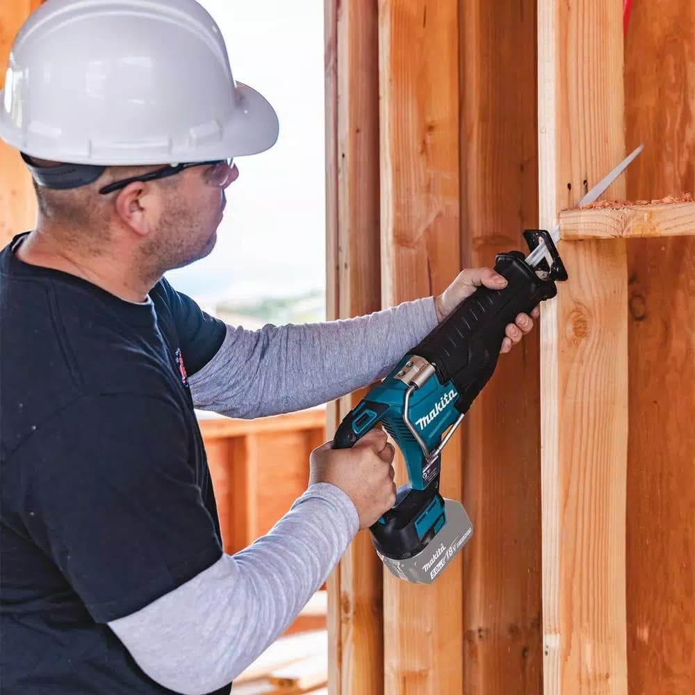 Makita 18V LXT Brushless Cordless Tool Combo Kit: Impact Driver, Hammer Driver-Drill, Recipro Saw & Battery Starter Pack