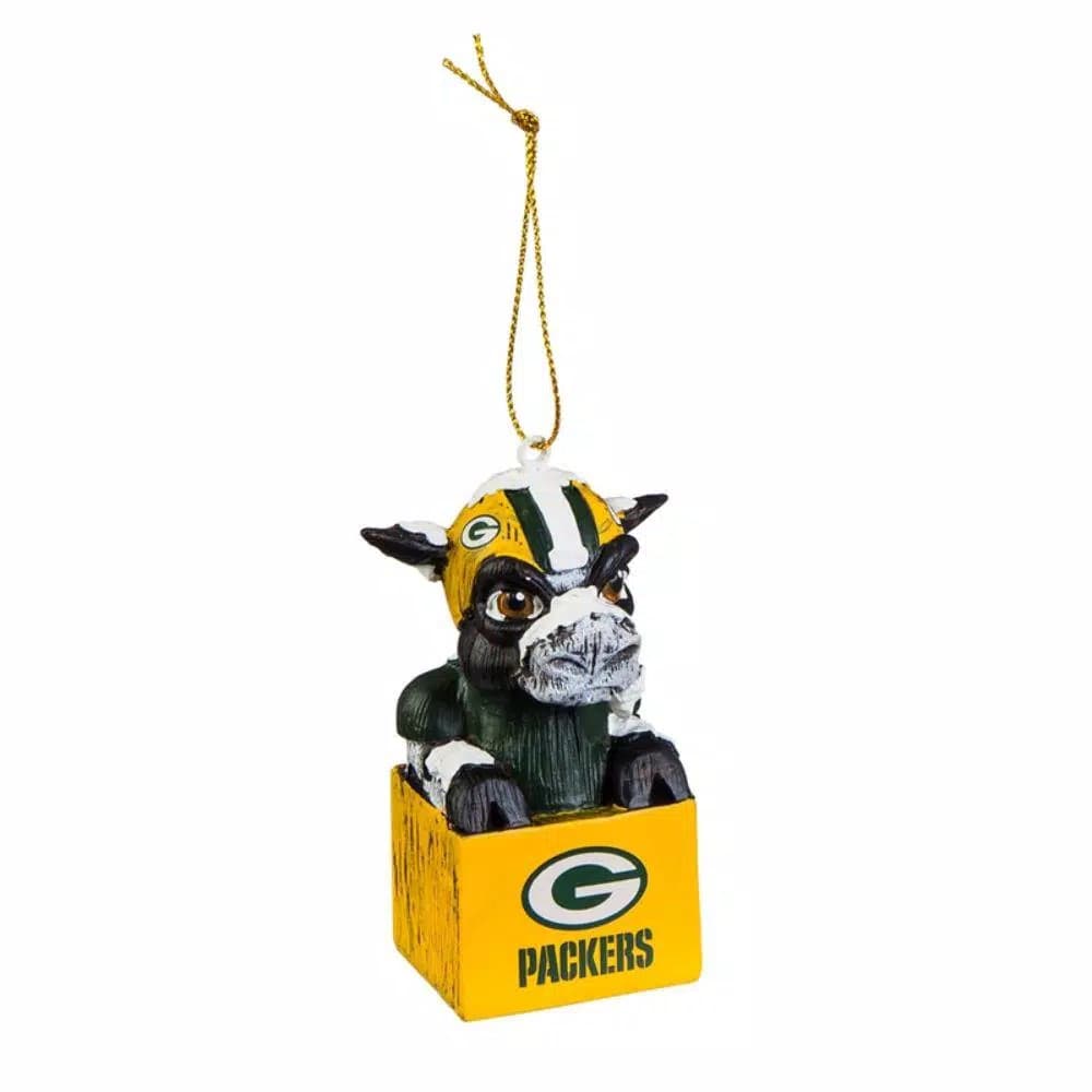 Team Sports America Green Bay Packers NFL Mascot Tiki Totem Christmas Ornament
