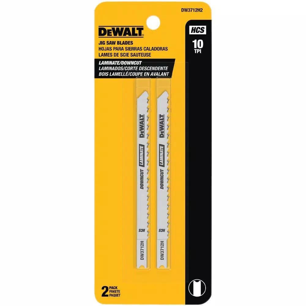 DEWALT 4 in. 10 TPI Laminate Down Cutting Jig Saw Blades, U-Shank (2-Pack)