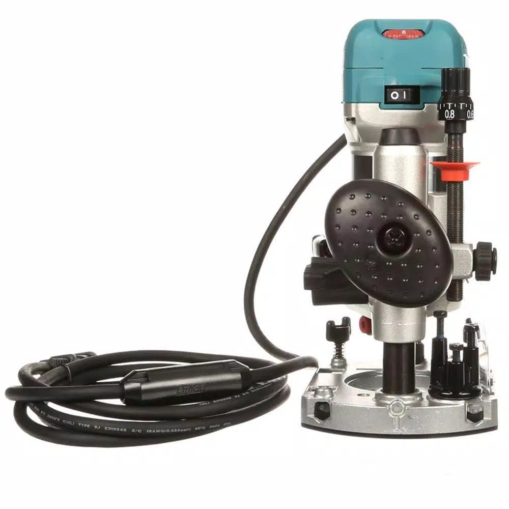 Makita 6.5 Amp 1-1/4 HP Corded Variable Speed Compact Router Kit with 3 Bases