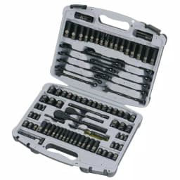Stanley 99-Piece 1/4 in. & 3/8 in. Drive Black Chrome Laser Etched SAE & Metric Socket Set thumbnail 1