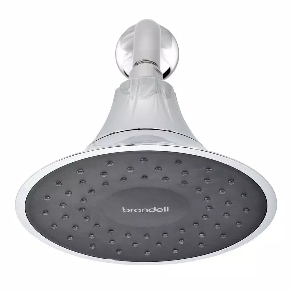 Brondell VivaSpring 6.5 in. Single Wall Mount Fixed Rain Shower Head with KDF Filtration, Chrome