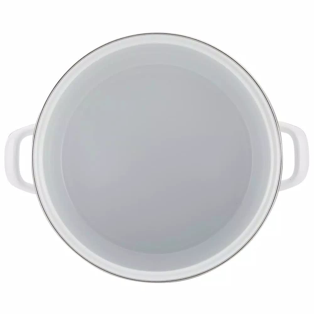 College Kitchen Collection Texas A&M University 12 Qt. Porcelain-Enameled Steel Nonstick Stock Pot with Lid, White