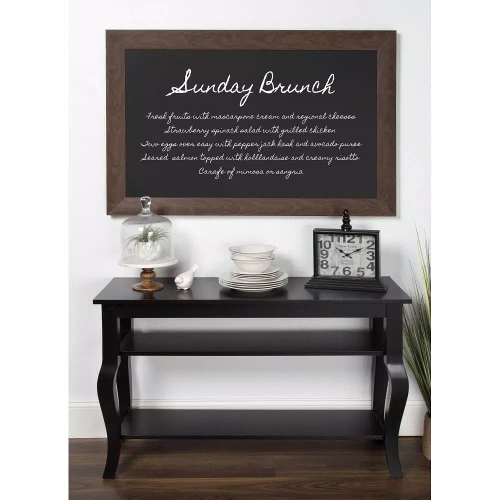 DesignOvation Beatrice Framed Magnetic Chalkboard Memo Board, Large Wall Mounted Organizer