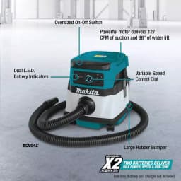 Makita 18V X2 LXT Cordless/Corded 2.1 Gallon Dry Vacuum (Tool Only) thumbnail 3