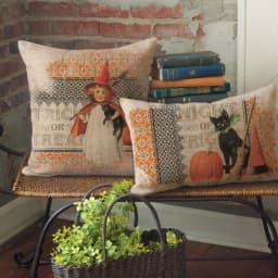 Heritage Lace Victorian Halloween Graphic Throw Pillow, Natural Linen-Like Polyester, 12 x 20 in. thumbnail 3