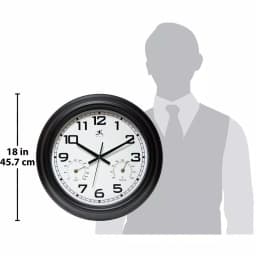 Infinity Instruments 18 in. Round Outdoor Wall Clock with Thermometer and Hygrometer thumbnail 5