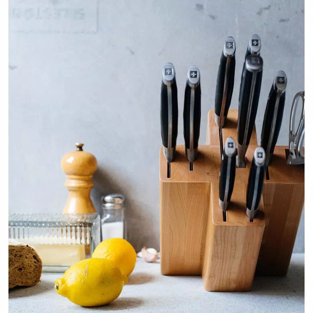 Swiss Diamond 10-Piece Forged Stainless Steel Knife Block Set with Wood Block