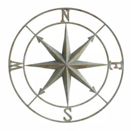 3R Studios 41 in. Distressed Aqua Iron Metal Wall Compass Rose Decor thumbnail 1