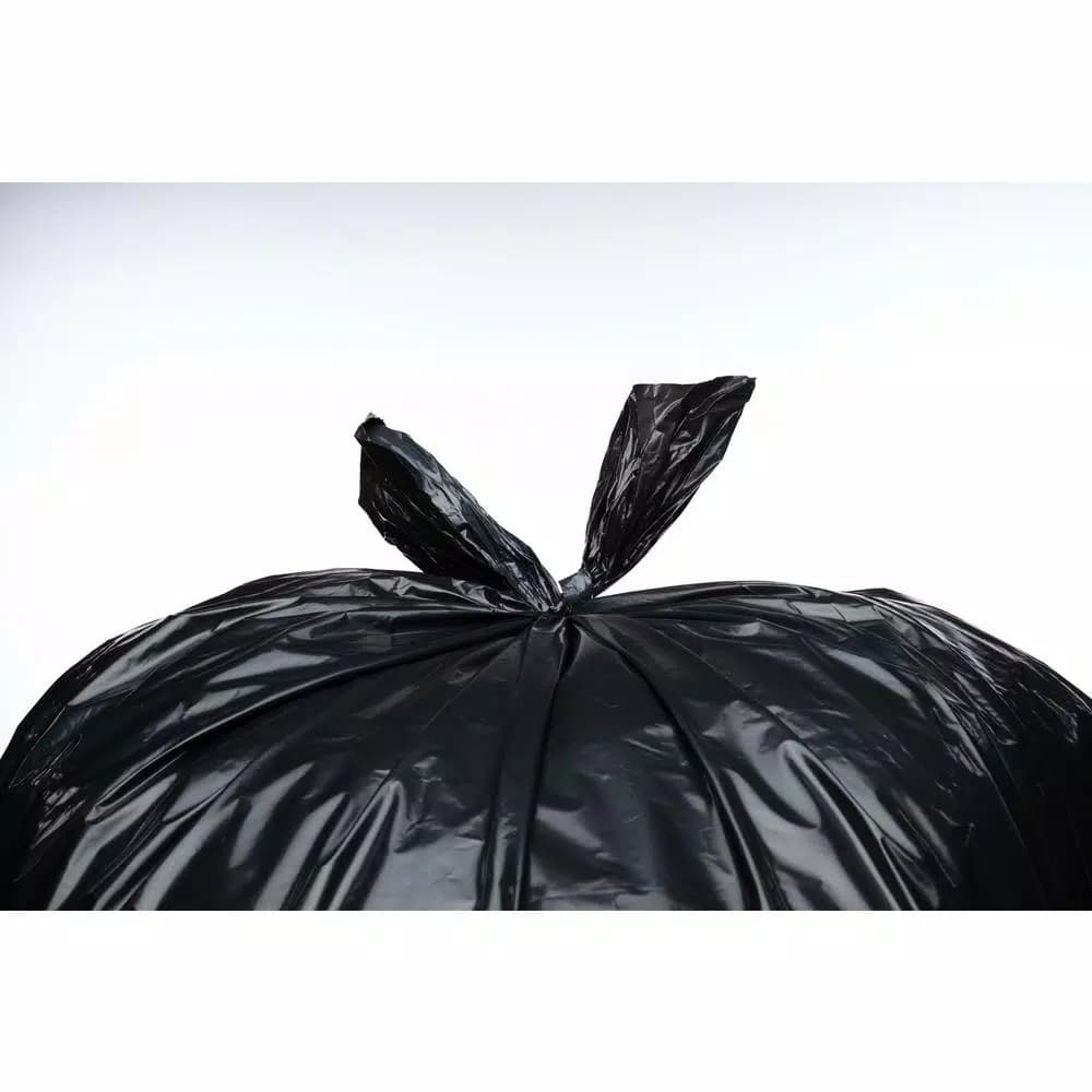 Unbranded 33 Gallon Black Low Density EZ Tie Closure Trash Bags, 1.5 Mil, 100-Count