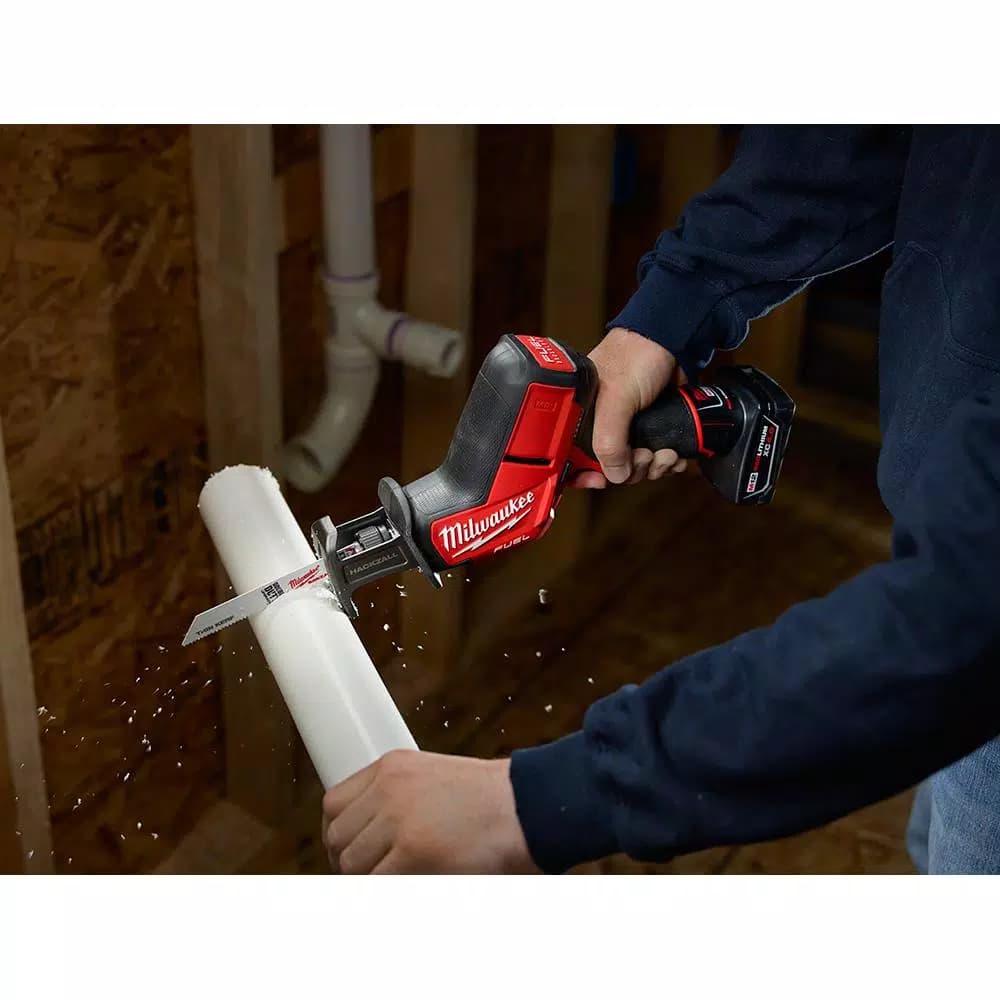 Milwaukee M12 FUEL 12V Brushless Cordless HACKZALL Reciprocating Saw & Right Angle Drill Kit