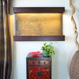 Water Wonders Large Horizon Falls Lightweight Slate Wall Fountain with Copper-Vein Trim thumbnail 4