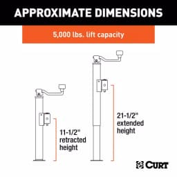 CURT Pipe-Mount Swivel Jack with Top Handle, 5,000 lbs. Capacity, 10 in. Travel thumbnail 3