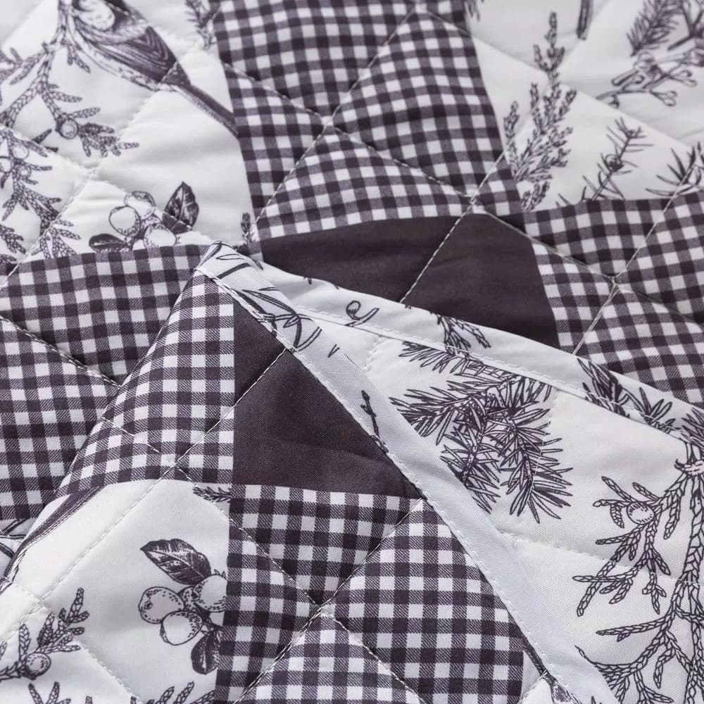 Country Living Faith 48 in. Reversible Quilted Microfiber Tree Skirt - Chickadee Toile & Floral