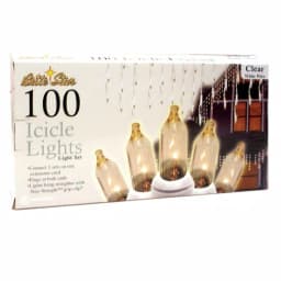 Unbranded Brite Star 100-Light Clear Icicle Light Set with Stay Straight Grip Clip, White Wire thumbnail 2