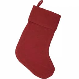 VHC Brands 15 in. Red Cotton Burlap Christmas Stocking - Farmhouse Holiday Decor thumbnail 1