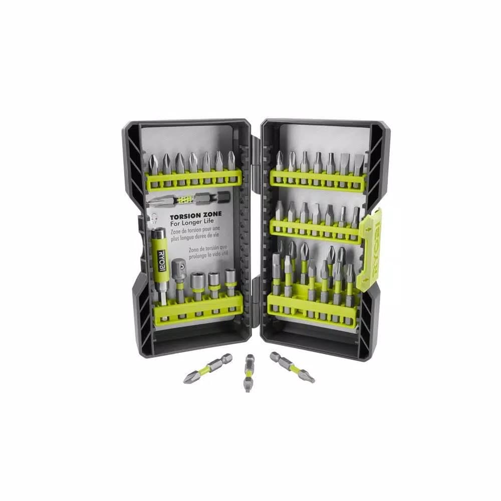 RYOBI 40-Piece Impact Rated Driving Bit Set with Modular Case