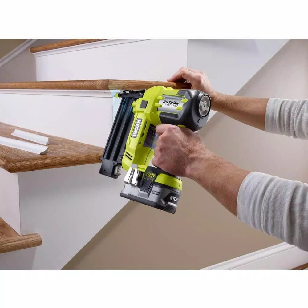 RYOBI 18V ONE+ Cordless 7-1/4 in. Compound Miter Saw and 18-Gauge AirStrike Brad Nailer Combo Kit (Tools Only)