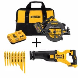 DEWALT DCS575T1 FLEXVOLT 60V MAX 7-1/4 in. Brushless Circular Saw Kit with 6.0Ah Battery & Recip Saw Bonus thumbnail 1