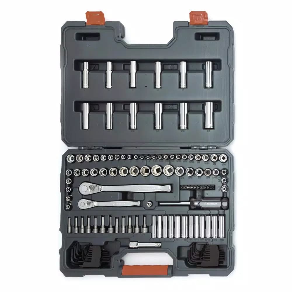 Crescent 121-Piece 1/4 in. and 3/8 in. Drive SAE/Metric Mechanics Tool Set
