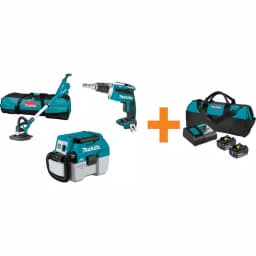 Makita 18V LXT Brushless Drywall Combo Kit: Screwdriver, Sander, 2 Gal. Vacuum & 5.0 Ah Battery/Charger Starter Pack thumbnail 1