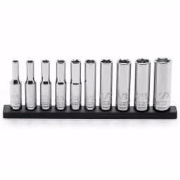 Husky 1/4 in. Drive 10-Piece SAE Deep Socket Set thumbnail 6