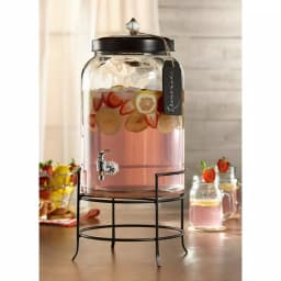 Style Setter Franklin 3 Gallon Glass Beverage Dispenser with Stand and Lid thumbnail 1